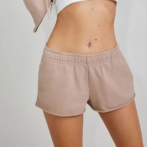 Garage 90's Low Rise Fleece Beige Shorts Medium
